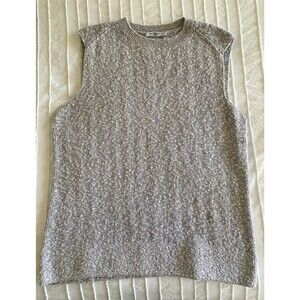 MM. LaFleur XL Barbara Sleeveless heather lt. gray Sweater quiet luxury classic